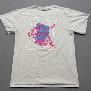 HUF Graphic T-Shirt Men's Medium Gray Short Sleeve Rose Barbed Wire Streetwear